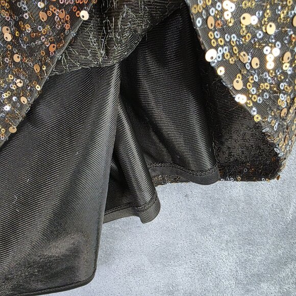 Womens Cato Gold & Silver Sequin Top Round Neck Short Sleeve Lined Size 18/20W - Picture 4 of 10